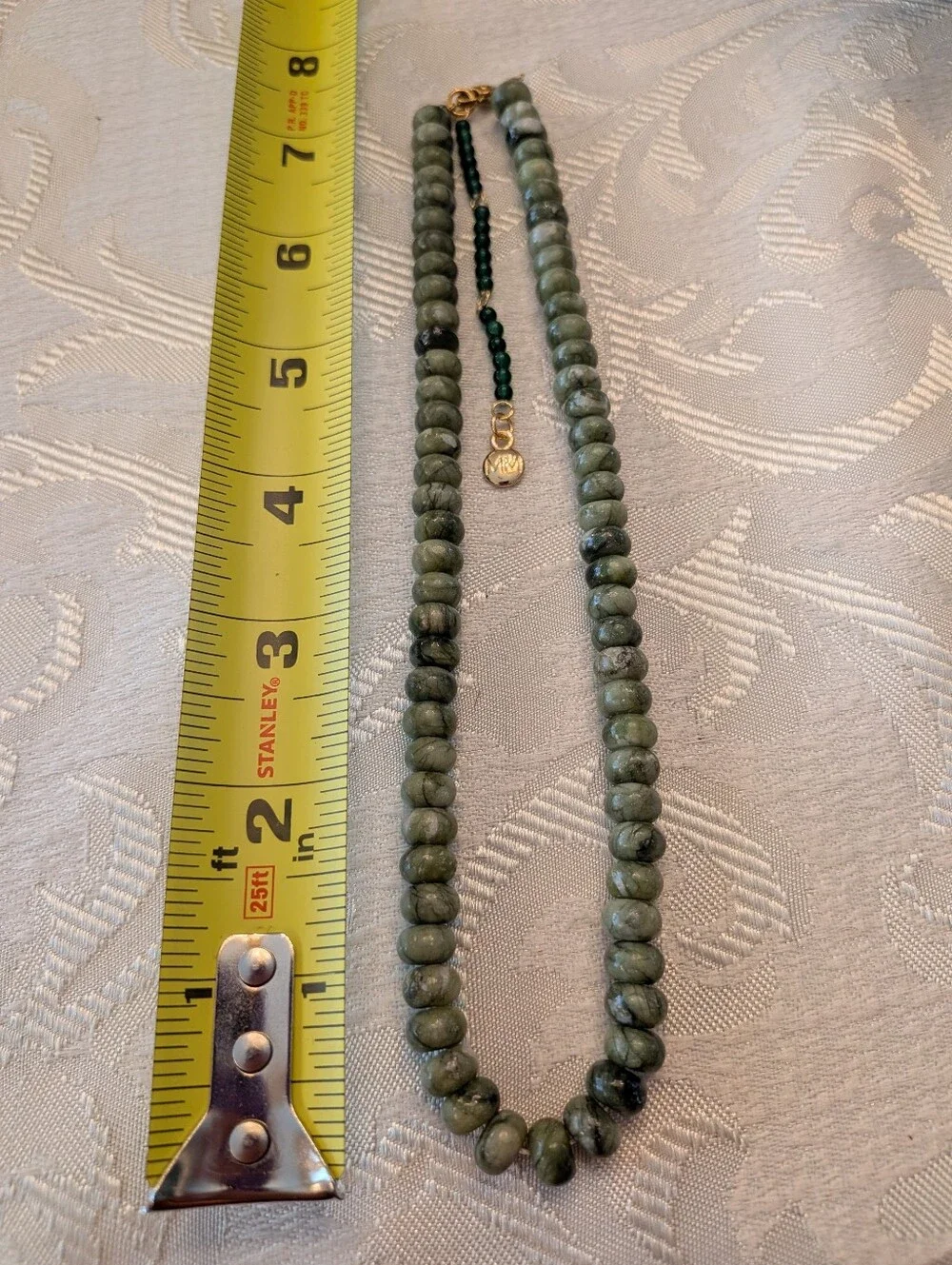 Mayamar Genuine Green Jade Beaded Necklace & Gift Bag - Picture 4 of 4